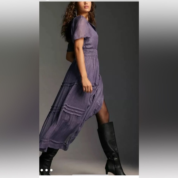 NWT Anthropologie The Somerset Maxi Dress: Lurex Edition Size L - Picture 4 of 12